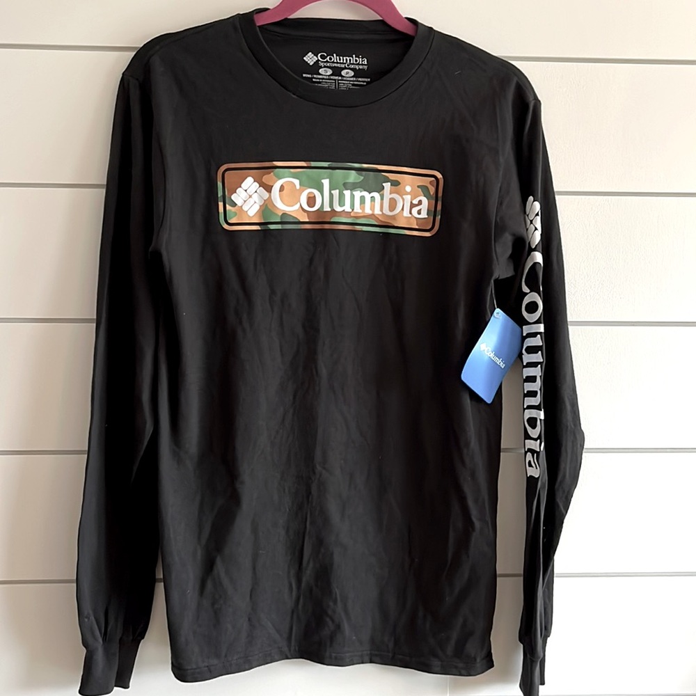 Columbia Black Fitted Long Sleeve T-Shirt